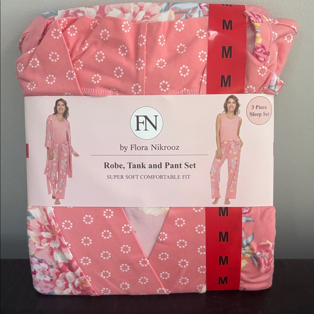 Flora Nikrooz SUPER SOFT Robe, Tank and Pants Set